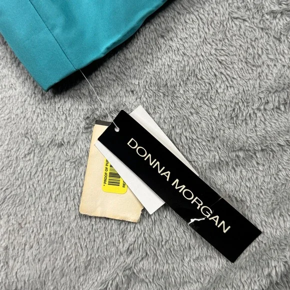 NWT Donna Morgan Aqua 100% Silk Shawl Collar Evening Blazer Jacket Womens 6 - Picture 11 of 13